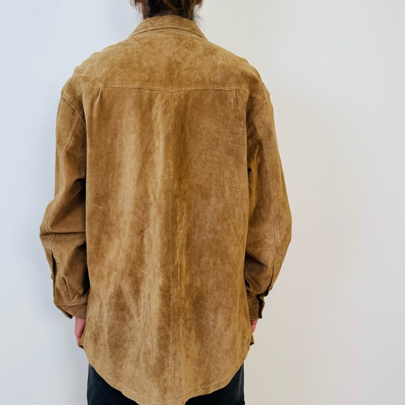 Baracuta Suede overshirt Long Jacket Button Up Leather Western - Picture 3 of 10